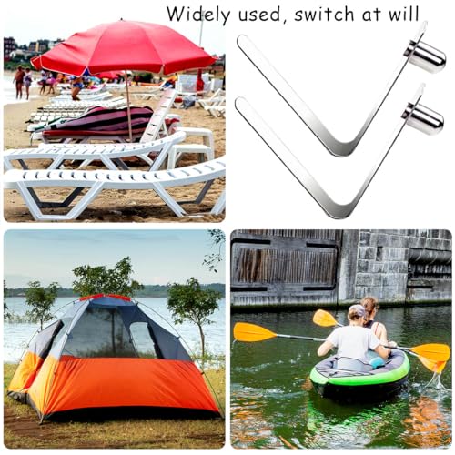 HZMM 8 Pcs Kayak Paddle Spring Snap Clips, Tent Pole Clips, Stainless Steel Push Button Clips, Tent Pole Push Button Spring Clips, Tube Locking Pin Clips for Kayak Paddle Camping Tent Pole (6mm)