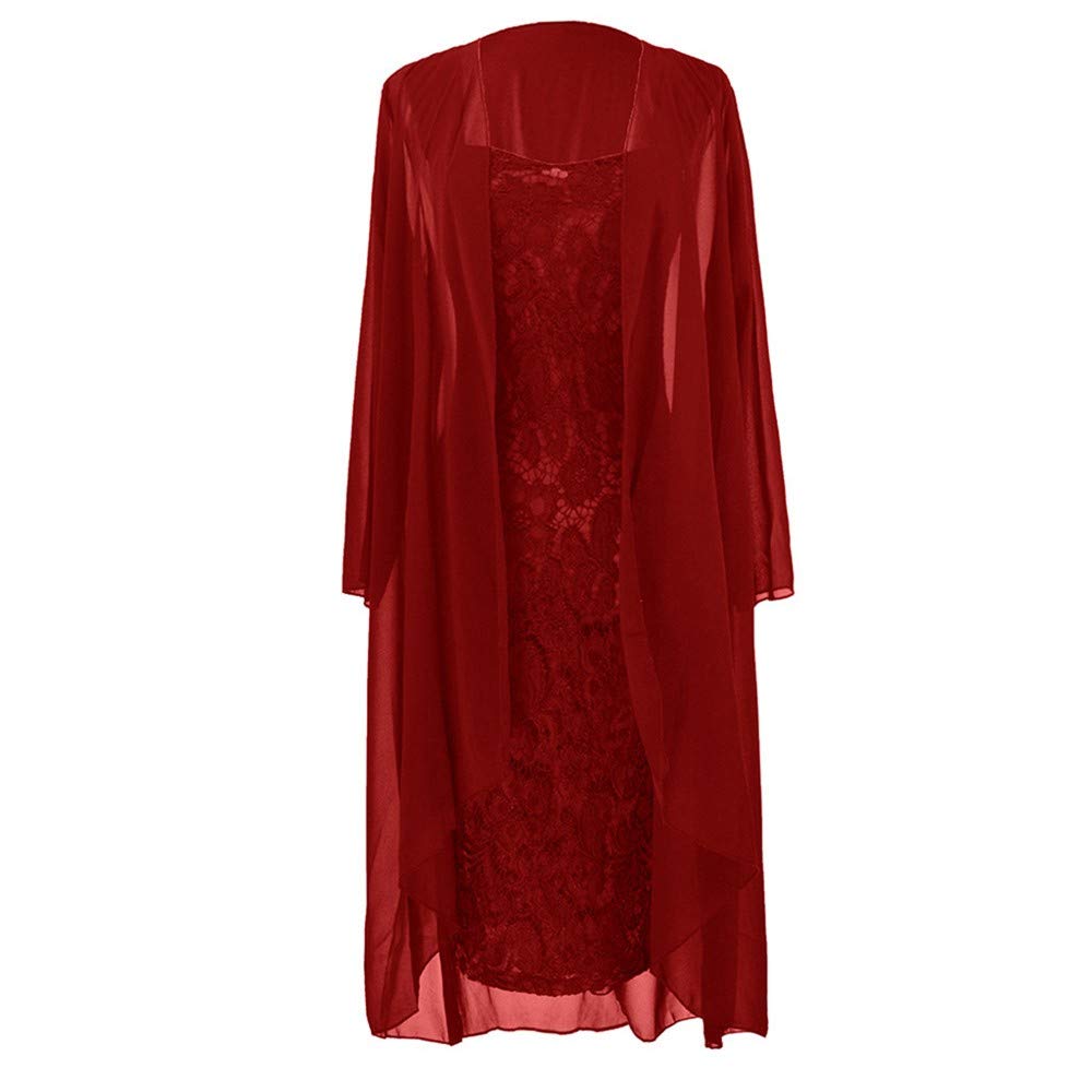 Aniywn Women Plus Size Two Piece Long Sleeve Party Dress