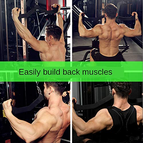Home Gym Fitness Rowing T-bar V-bar Pulley Cable Machine Attachments, Bicep Curl Tricep Lat pulldown Bar Back Strength Training Handle Grips Lat Pull Down Bar Press Down Exercises (Style 2)