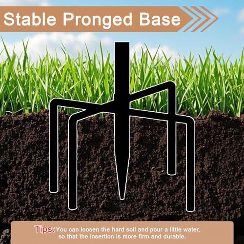 Metal Bird Bath for Outdoors, 12" Dia Bowl with Stable Upgrades Stake Birdbaths Garden Yard Lawn Decor 0.7 Gallon