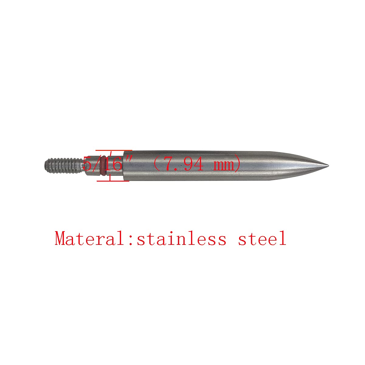 Aklisdlha Field Points arrowheads 100/125/150/200/300 Grains Archery Field Points,Stainless Steel Screw in Archery Field Tips and Broadheads (1 Dozen 12 PCS)(5/16″-300 Grains)