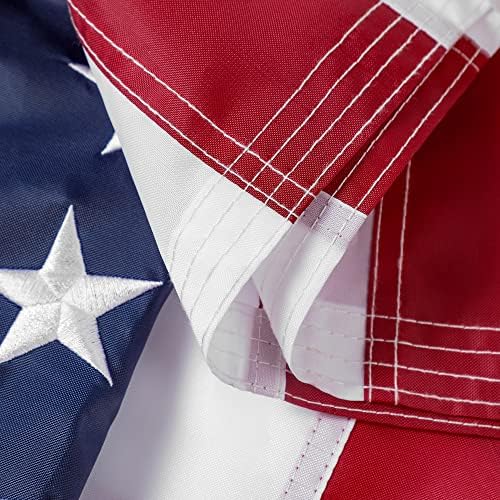 American Flag 4x6 ft: Long Lasting US Flag, Heavy Duty Nylon, Embroidered Stars, Sewn Stripes, Brass Grommets, UV Protection Perfect for Outdoors! USA Flag