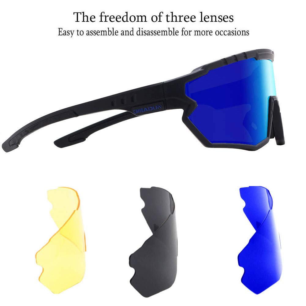 GIEADUN Sports Sunglasses Polarized Cycling Glasses Adults and Youth softball Glasses Baseball,Fishing, Ski,Golf