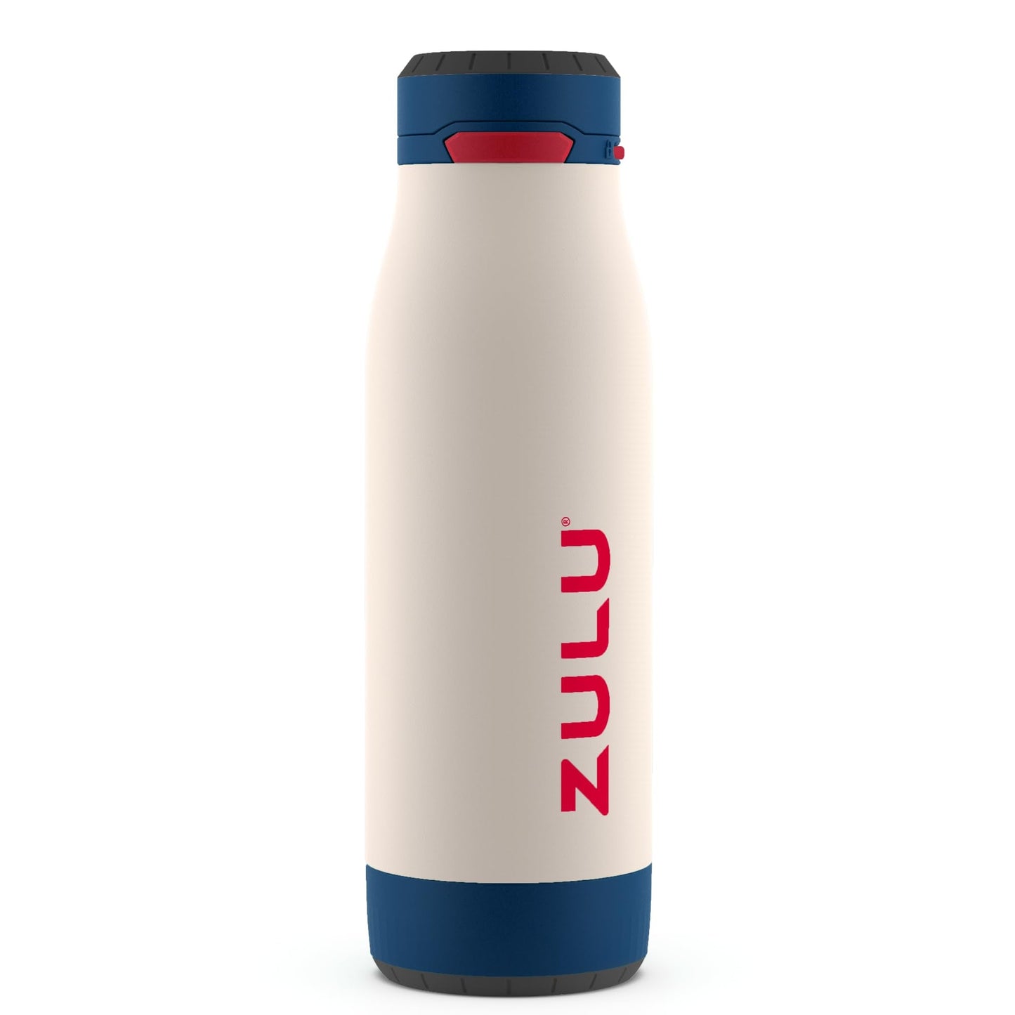 Zulu Ace 18oz Vacuum Insulated Stainless Steel Water Bottle with Chug Spout, Leak-Proof Locking Lid and Removable Base for School, Backpack, Sports, Gym, Travel, Red White & Blue