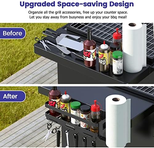 Geesta Upgraded Griddle Caddy for 28"/36" Blackstone Griddles, BBQ Accessories Storage Box with Paper Towel Holder