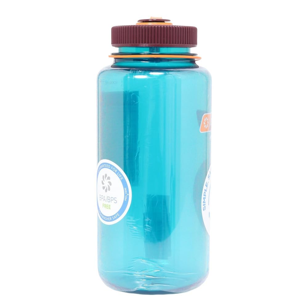 Nalgene Sustain Tritan BPA-Free Water Bottle Made with Material Derived From 50% Plastic Waste, 32 OZ, Wide Mouth, Teal