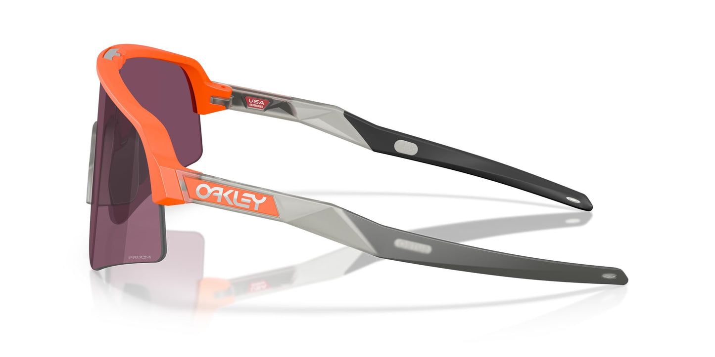 Oakley Men's OO9465 Sutro Lite Sweep Rectangular Sunglasses, Matte Neon Orange/Prizm Road Black, 39 mm