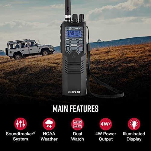 Cobra HH50WXST Handheld CB Radio - Emergency Radio with Access to Full 40 Channels and NOAA Alerts, Earphone Jack, 4 Watt Power Output, Noise Reduction and Dual Channel Monitoring, Black