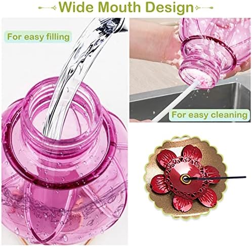 BOLITE Hummingbird Feeders for Outdoors Hanging, Glass Hummingbird Feeder, Wild Bird Feeder with Five Feeding Ports, 20 Ounces, 2 Pack, Purple and Blue, Birthday Gifts for Women Men, Gifts for Mom Dad