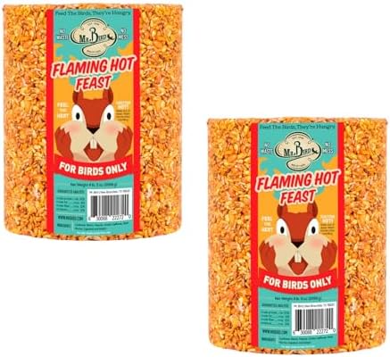 2-Pack of Mr. Bird Flaming Hot Feast Large Wild Bird Seed Cylinder 4 lbs. 3 oz.