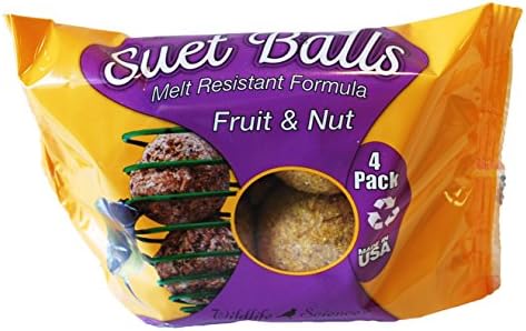 Wildlife Sciences Melt Resistant Suet Balls Variety 16 Pack, 4 Wrapped Packs of 4 Bird Suet Balls
