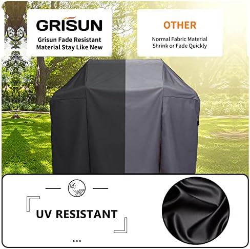 Grisun 7139 Grill Cover for Weber Spirit 300 Grills, Spirit 310, E310, S310 and E330, Waterproof and UV-Resistant Gas Grill Cover, Heavy Duty BBQ Cover, 51 inches, Black