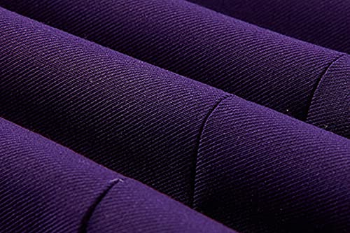 Casual 2 Button Suits for Men Slim Fit Notched Lapel Business Sets Solid Color Wedding Formal Jacket Vest Pants (Purple,Medium)
