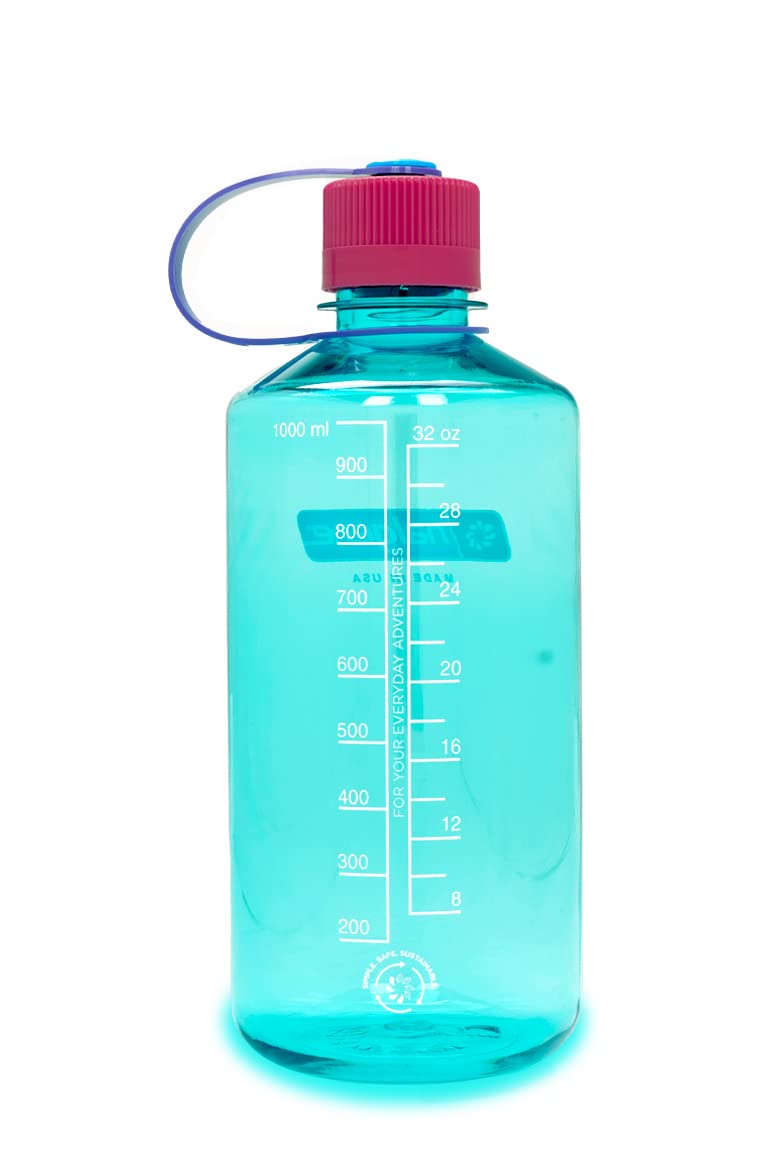 Nalgene Sustain Tritan BPA-Free Water Bottle Made with Material Derived from 50% Plastic Waste, 32 OZ, Narrow Mouth, Surfer