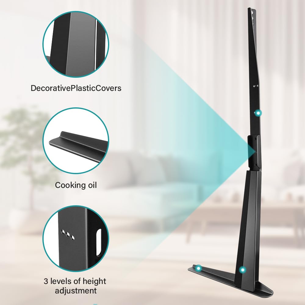 BFTOU Black Universal TV Stand Tabletop for 27 to 65 inch LCD Flat Screen TV,Max VESA 800 x 400mm, Height Adjustable TV Base Holds up to 88lbs