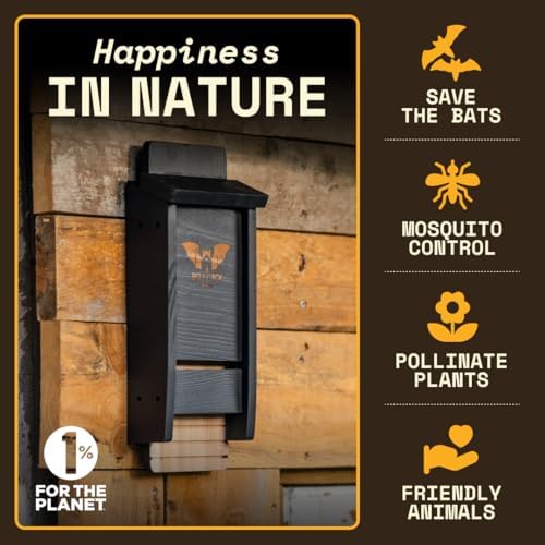 Complete Outdoor Bat House & Box - Single-Chamber - Deters Mosquitoes - No Interior Paint - Easy to Hang