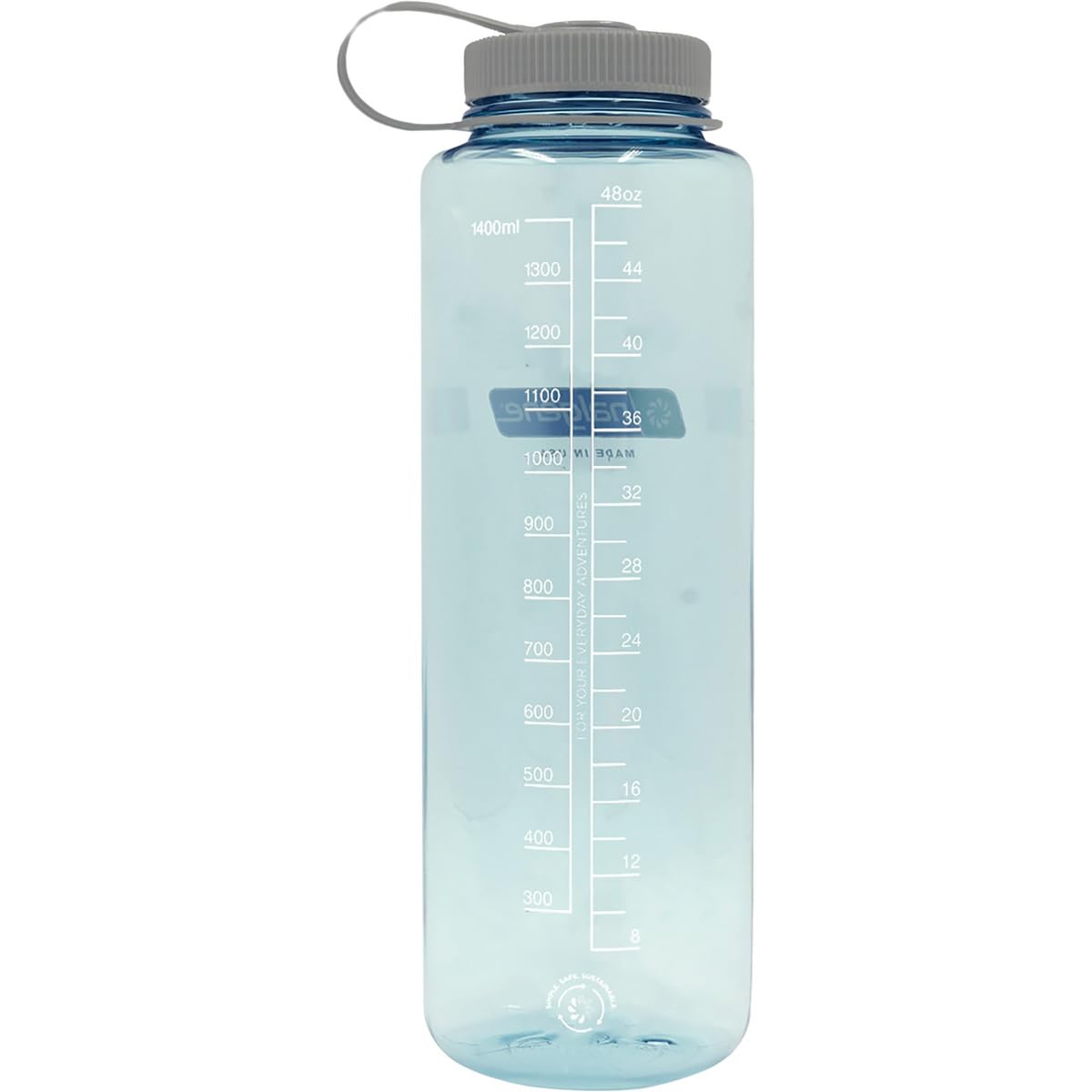 Nalgene Sustain Tritan BPA-Free Water Bottle Made with Material Derived from 50% Plastic Waste (using ISCC certified mass balance), 48 OZ, Wide Mouth, Seafoam