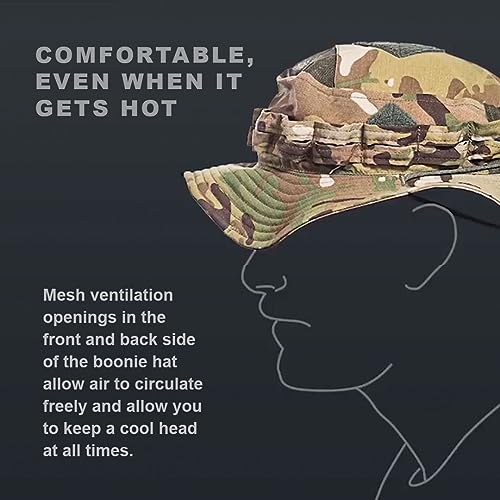 UF Pro Striker Gen 2 Boonie Hat - Military Tactical Brim Hat, Sun Cap for Men Hunting Fishing Outdoor Camping, Brown Grey Small