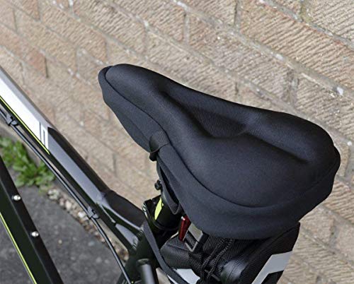 Zacro Bike Seat Cushion - Gel Padded Cover for Men Women Comfort, Extra Soft Exercise Bicycle Compatible with Peloton, Stationary or Cruiser Seats
