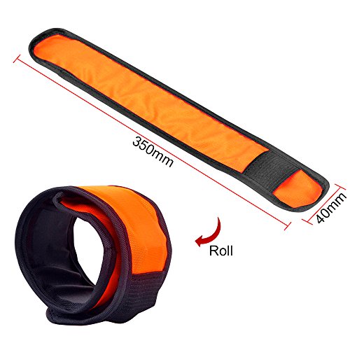 esonstyle Pack of 6 LED Light Up Band Slap Bracelets Night Safety Wrist Band for Cycling Walking Running Concert Camping Outdoor Sports (6 Pack)