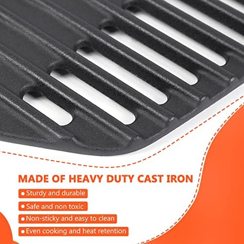 QuliMetal 7645 Cast Iron Cooking Grates for Weber Q200, Q220, Q2000, Q2400 Series Gas Grills, for Weber 396000, 396001 Grill Parts Grill Grates Replacement for Weber 7645 65811 69935, 2 Pack