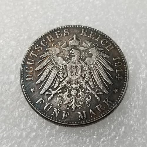 Antique German Coins, German Imperial Eagle Coins Collection, Germany Imperial Mark Vintage Ancient Coin, Lucky Feng Shui Coin, Explore History Culture (1914)
