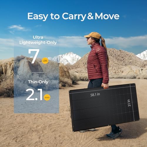 BougeRV Arch 200 Watts Fiberglass Flexible Solar Panel, Portable Bendable 12 Volts 10BB Mono Cell for RV Camping Home Boat Marine Curve Surface Black
