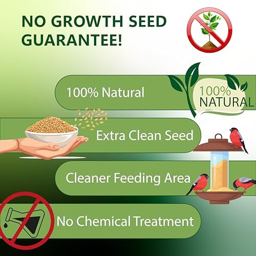 Finch Blend Bird Food, Mix of Sunflower Hearts/Kernels and Nyjer Seed, 10 Pounds- 5 Pounds Combo Pack of 2 | No Grow Seed for Wild Birds