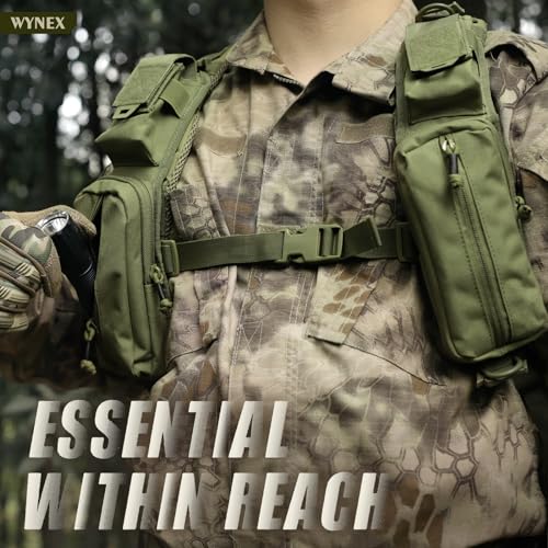 WYNEX Molle Accessories Pouch of Double Zipper Pocket Version, Backpack Strap Pouch Shoulder Strap Molle Attachment Tactical Accessories Bag Shoulder Starps Zipper Pocket Additional Phone Holder