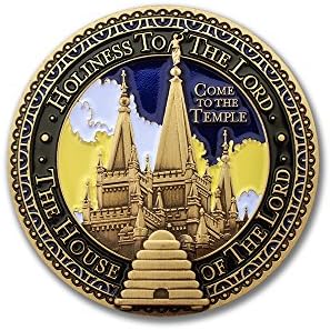 & Emblem - LDS Salt Lake City Temple Medallion with Deluxe Display Tin Box Plus Bonus polishing Cloth