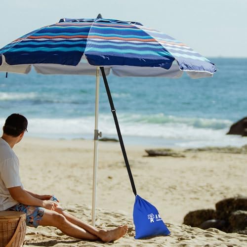 AMMSUN Beach Umbrella Sand Bag Umbrellas Anchor Weight Bags Anchor for Heavy Duty High Wind Resistant Beach Shade Tent Outdoor Canopies Windproof Portable Safe Stand Holder Universal Fit