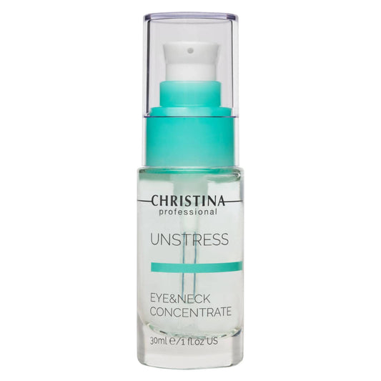-CHRISTINA- Unstress Eye and Neck Concentrate Hydrating Peptide Serum for Face | Soothing Relief and Softening Effect | Face Serum Balances Skin Microflora 1 fl. oz (30 ml)