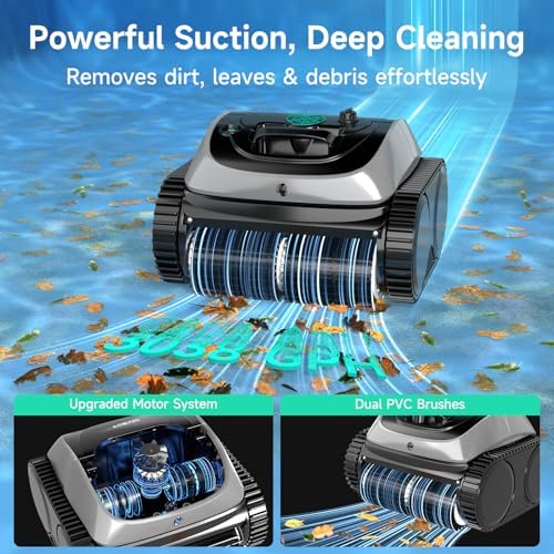 (2025 Upgrade) WYBOT OS7010C - C1 Pool Robot Vacuum, 4-in-1 Cordless Pool Cleaner 180min up to 1,614 Sq,ft, Smart APP Support, Auto Wall & Waterline Cleaning, WiFi & Bluetooth Connect