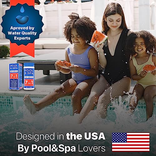 All-New 2025 Pool and Spa Test Strips 7 in 1 Quick SuperAccurate Swimming 150 Pool Test Kit - Hot Tub Test Strips & Pool Water Testing Strips for pH Chlorine Bromine Hardness Alkalinity Cyanuric Acid