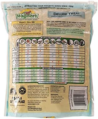 Audubon Park Nut & Fruit Snack Stack Wild Bird Food, Bird Seed Cake for Outside Feeders, 6-Pack & Wagner's 62067 Deluxe Treat Blend Wild Bird Food, 4 Pound (Pack of 1)