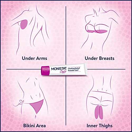 Monistat Chafing Relief Powder Gel, Anti-Chafe Protection, Fragrance Free Chafing Gel, 1.5 Oz, 4 Pack