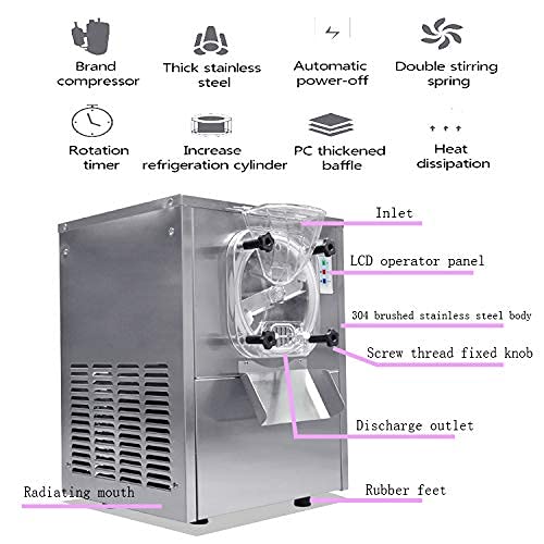 Kolice Commercial Desktop Hard ice Cream Machine, Counter top Hard ice Cream Maker, Gelato Ice Cream Machine, Snack Food Machine for Restaurant, Snack Bar, Ice Cream Shop