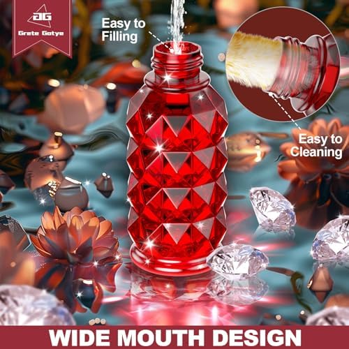 2 Pack Glass Hummingbird Feeders for Outdoors, 25 Ounces Wild Bird Nectar Feeder with Perch & 5 Flower Feeding Ports Leak Proof Hanging for Garden Backyard Decor, Gifts for Women Mom, Red