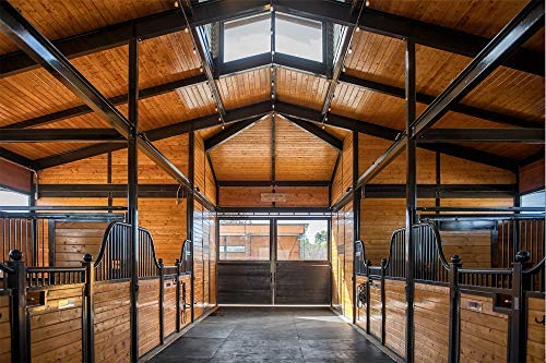 American Floor Mats - Heavy Duty Stall Tiles - Stable/Horse Tiles - Thick, Durable Rubber Flooring Solid Black 12' x 12' Set 3/8" Thick (36 Tiles Total)