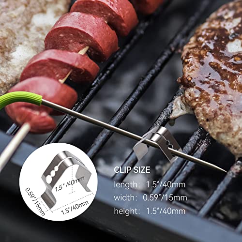 2-Pack Temperature Meat Probe Replacement for Rec tec Wood Grill, Comes with 2 Pack Probe Grommet, Recteq Grill Accessories,with Temperature Probe Clip
