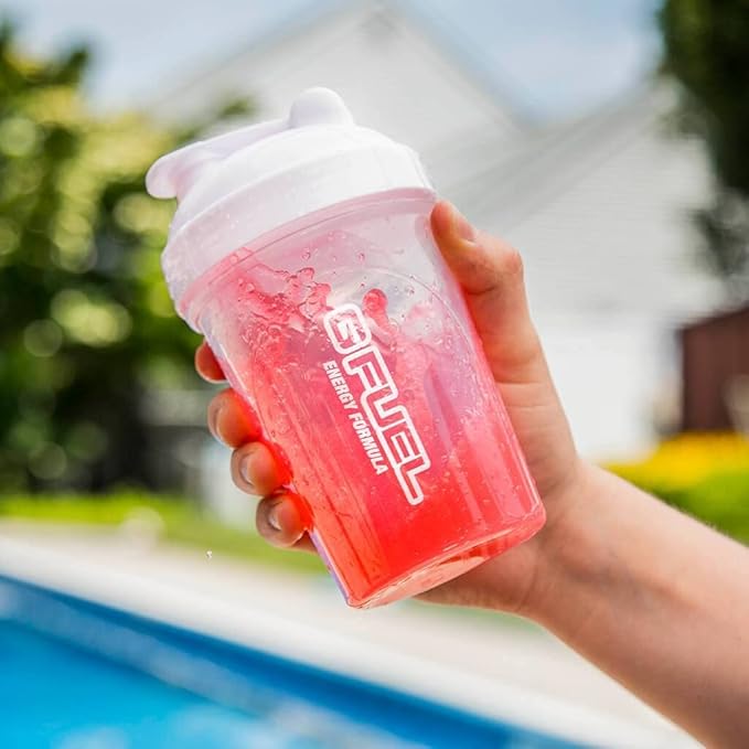 G Fuel Glow-In-The-Dark Shaker Bottle, Drink Mixer for Pre Workout, Protein Shake, Smoothie Mix, Meal Replacement Shakes, Energy Powder and More, Blender Cup, Portable Safe, BPA Free Plastic - 16 oz