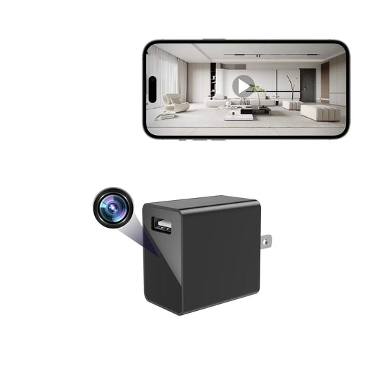 USB Charger Camera - HD 1080P Mini WiFi Security Camera - Small Micro Wireless Nanny Cam for Home Indoor Security