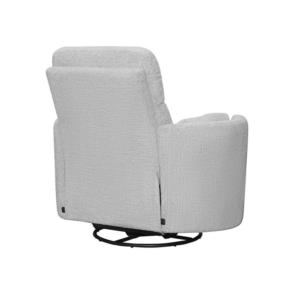 Pemberly Row Manual Swivel Glider Recliner Chair in Angora Linen (Set of 2) with USB Charging Ports and 2 Comfort Pillows for Living Room