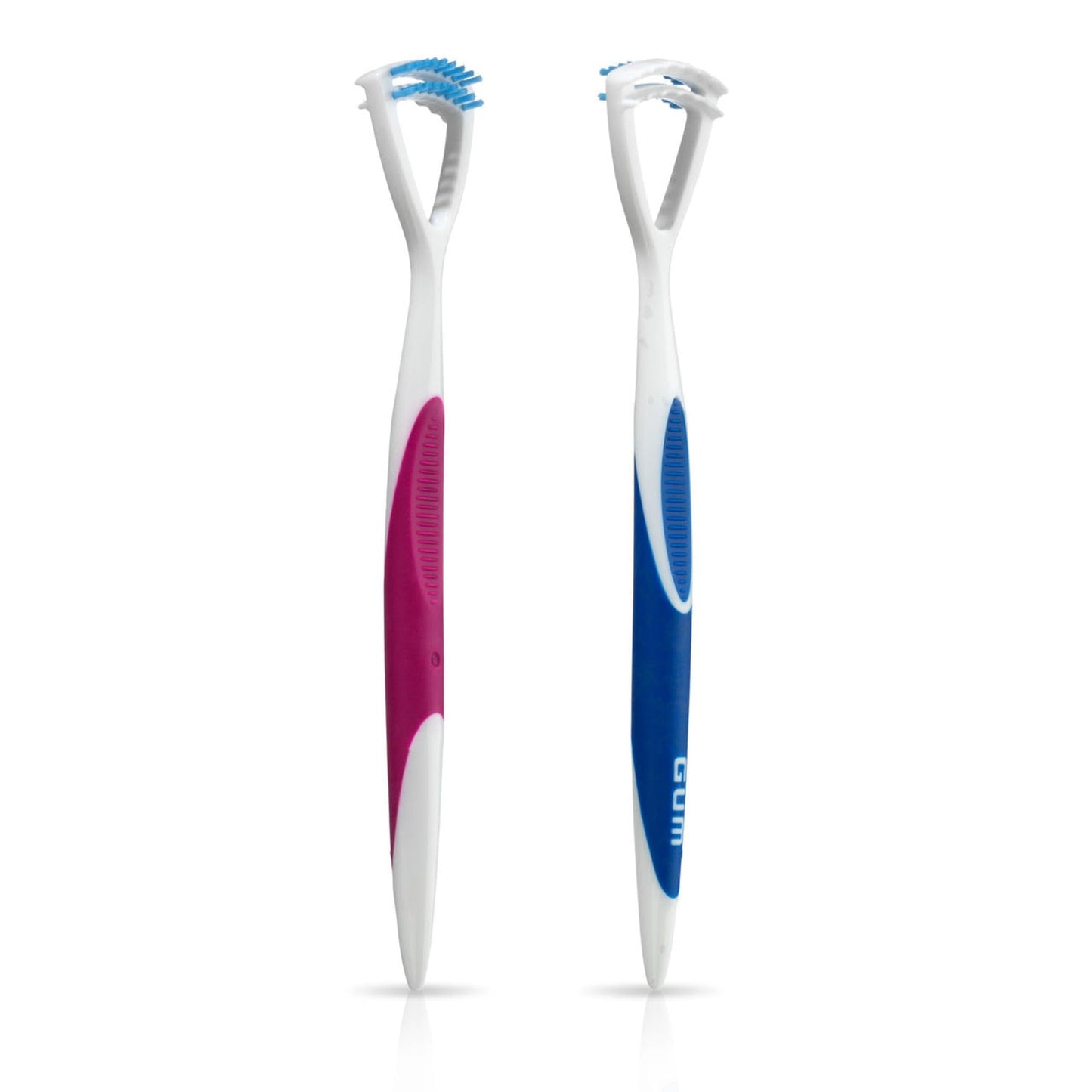 GUM Tongue Cleaner - Dual Action Soft Bristled Tongue Brush with Tongue Scraper for Better Oral Hygiene - Bad Breath Treatment (3pk)