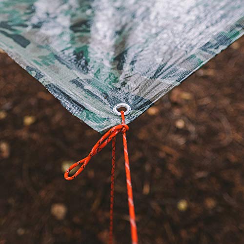 GEAR AID 550 Paracord and Carabiner, 7 Strand Utility Cord for Camping and Survival, Orange Reflective, 30 ft