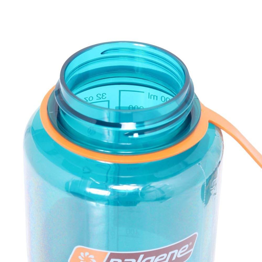 Nalgene Sustain Tritan BPA-Free Water Bottle Made with Material Derived From 50% Plastic Waste, 32 OZ, Wide Mouth, Teal