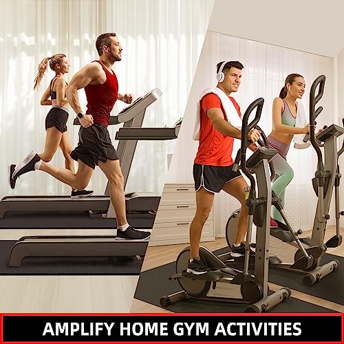 GymCope Treadmill mat, 72"x30" Exercise Equipment Mat for Hardwood Floor Carpet Protection, 6mm Thick, Exercise Bike Mat Pad for Indoor Cycles, Rowing Machine, Elliptical