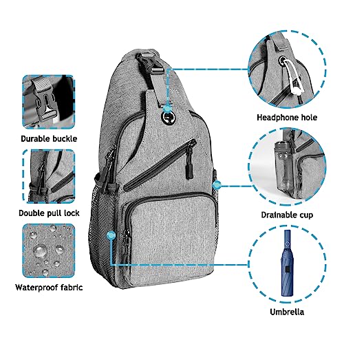 Javolto Crossbody Bags Sling Backpack,Multipurpose Cross body Shoulder Bag for Men and Women Chest Bag Travel Hiking Daypack