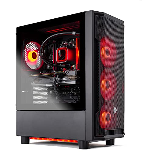 Skytech Gaming Shadow Gaming PC, Intel i7 12700F 2.1 GHz, RTX 4060, 1TB NVME, 16GB DDR4 RAM 3200, 600W Gold PSU Wi-Fi, Win 11 Home, RGB-Keyboard and RGB-Mouse Included,Black