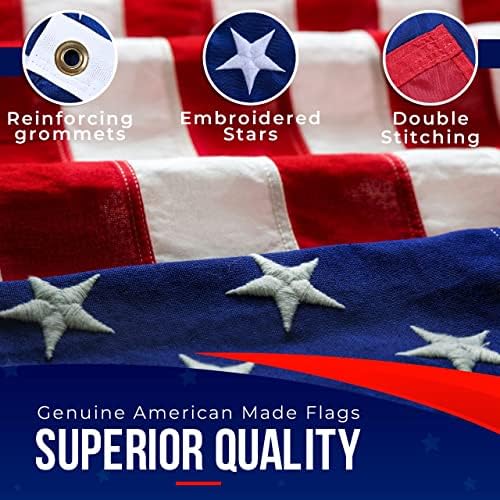 Large American Flag for Outside 6X10 American Flag Outdoor Heavy Duty Made in USA -US Flag 6x10 Outdoor with Embroidered Stars and Sewn Stripes 6x10 US Flag for High Wind- All Weather Flags